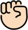 raised fist: light skin tone emoji