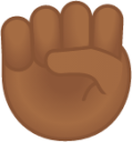 raised fist: medium-dark skin tone emoji