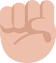 raised fist medium light emoji