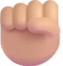 raised fist medium light emoji