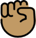 raised fist: medium skin tone emoji