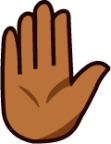raised hand (brown) emoji