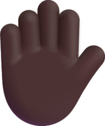 raised hand dark emoji