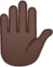 raised hand: dark skin tone emoji