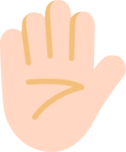 raised hand light emoji