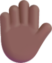 raised hand medium dark emoji