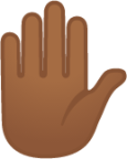 raised hand: medium-dark skin tone emoji