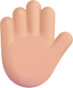 raised hand medium light emoji