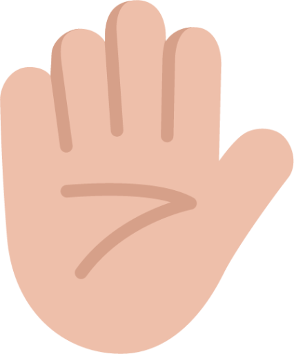 raised hand medium light emoji