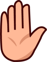 raised hand (plain) emoji