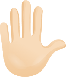 Raised hand skin 1 emoji emoji