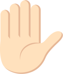 raised hand tone 1 emoji