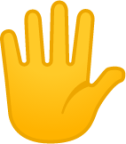 raised hand with fingers splayed emoji