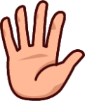 raised hand with fingers splayed (plain) emoji