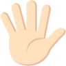 raised hand with fingers splayed tone 1 emoji