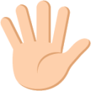 raised hand with fingers splayed tone 2 emoji