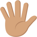 raised hand with fingers splayed tone 3 emoji
