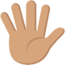 raised hand with fingers splayed tone 3 emoji