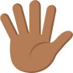 raised hand with fingers splayed tone 4 emoji