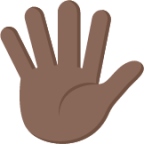 raised hand with fingers splayed tone 5 emoji