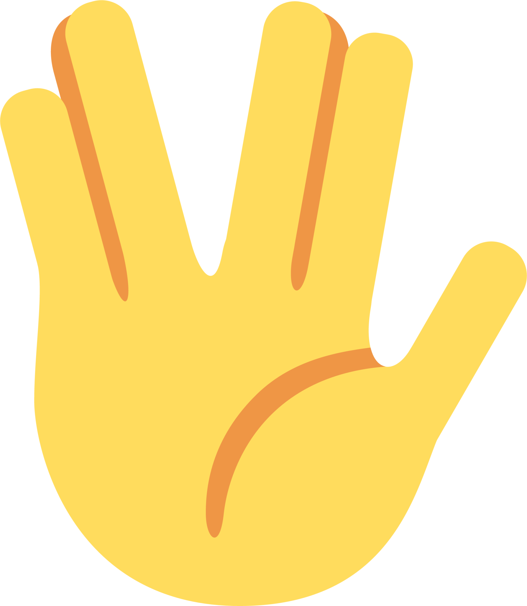 raised hand with part between middle and ring fingers emoji