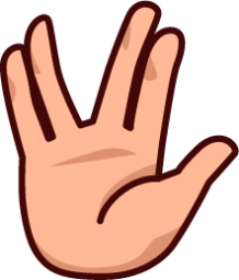 raised hand with part between middle and ring fingers (plain) emoji