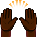 raised hands (black) emoji