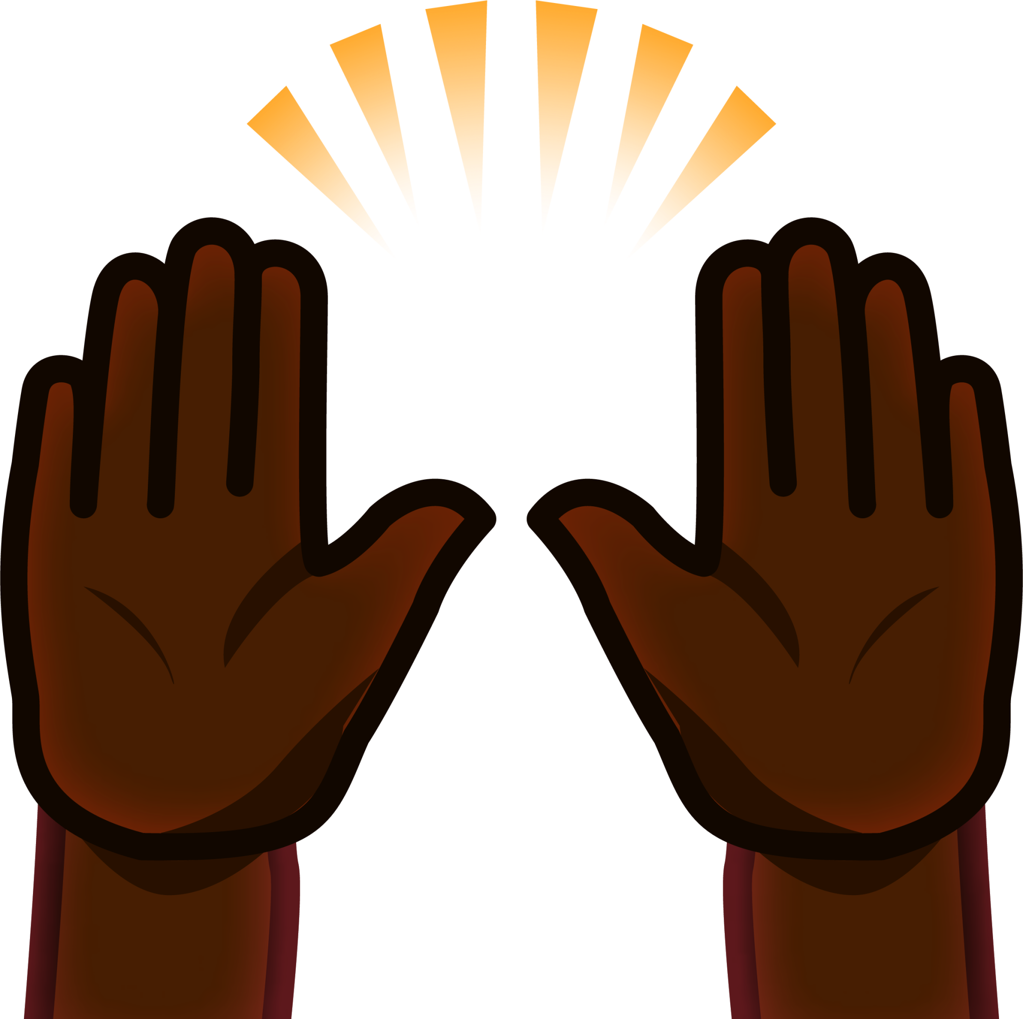 raised hands (black) emoji
