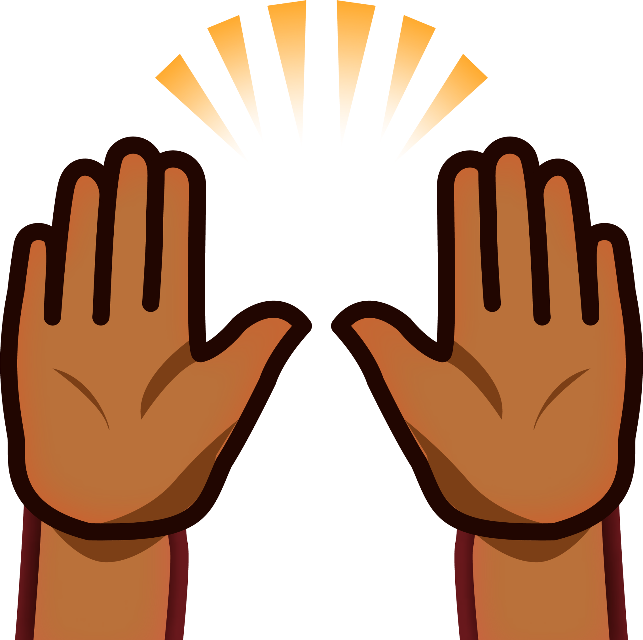 raised hands (brown) emoji
