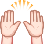 raised hands (white) emoji