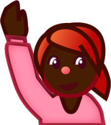 raising hand (black) emoji