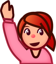 raising hand (plain) emoji