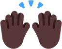 raising hands dark emoji