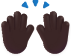 raising hands dark emoji