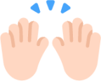 raising hands light emoji