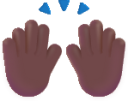 raising hands medium dark emoji