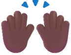 raising hands medium dark emoji