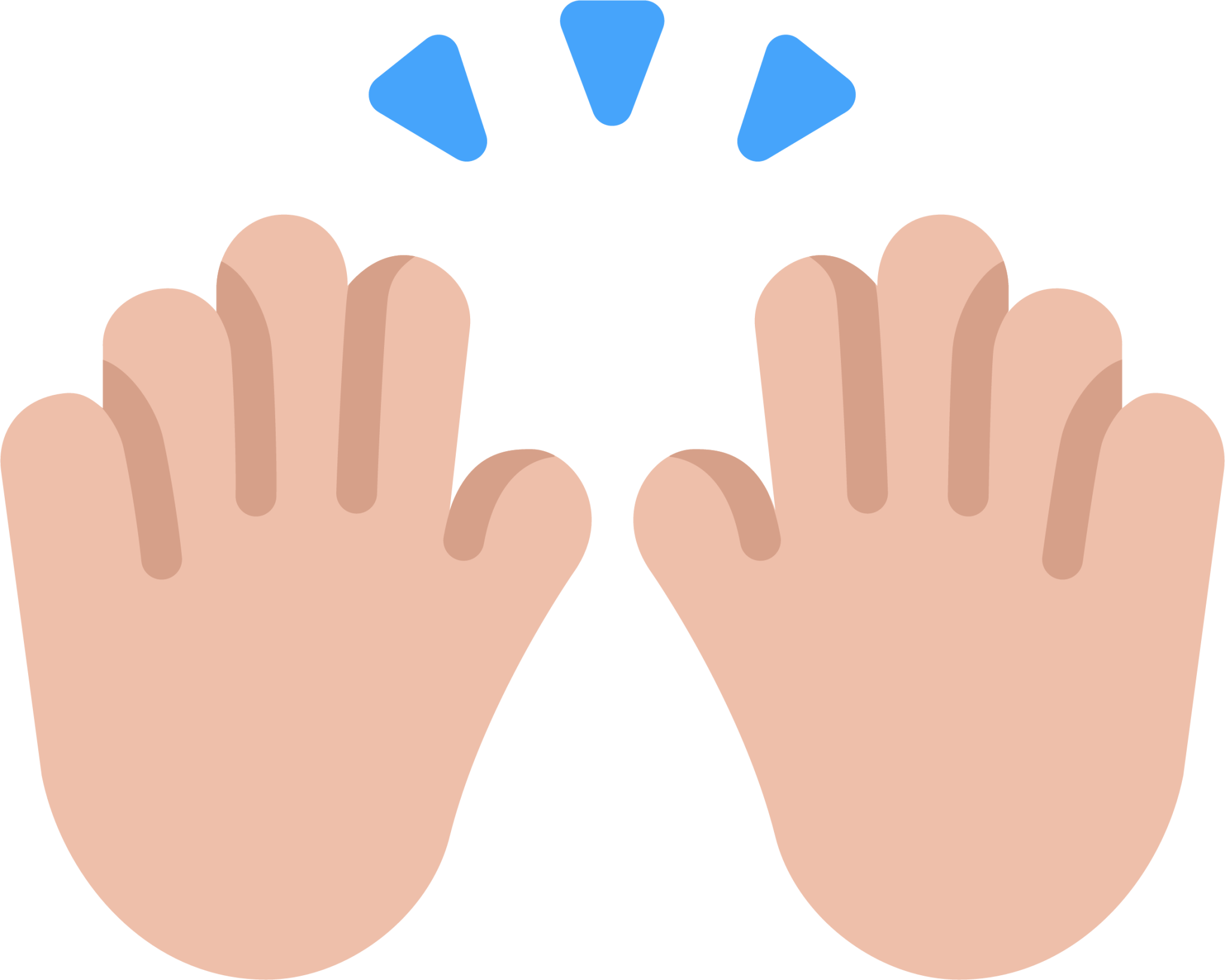 raising hands medium light emoji