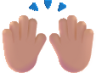 raising hands medium light emoji
