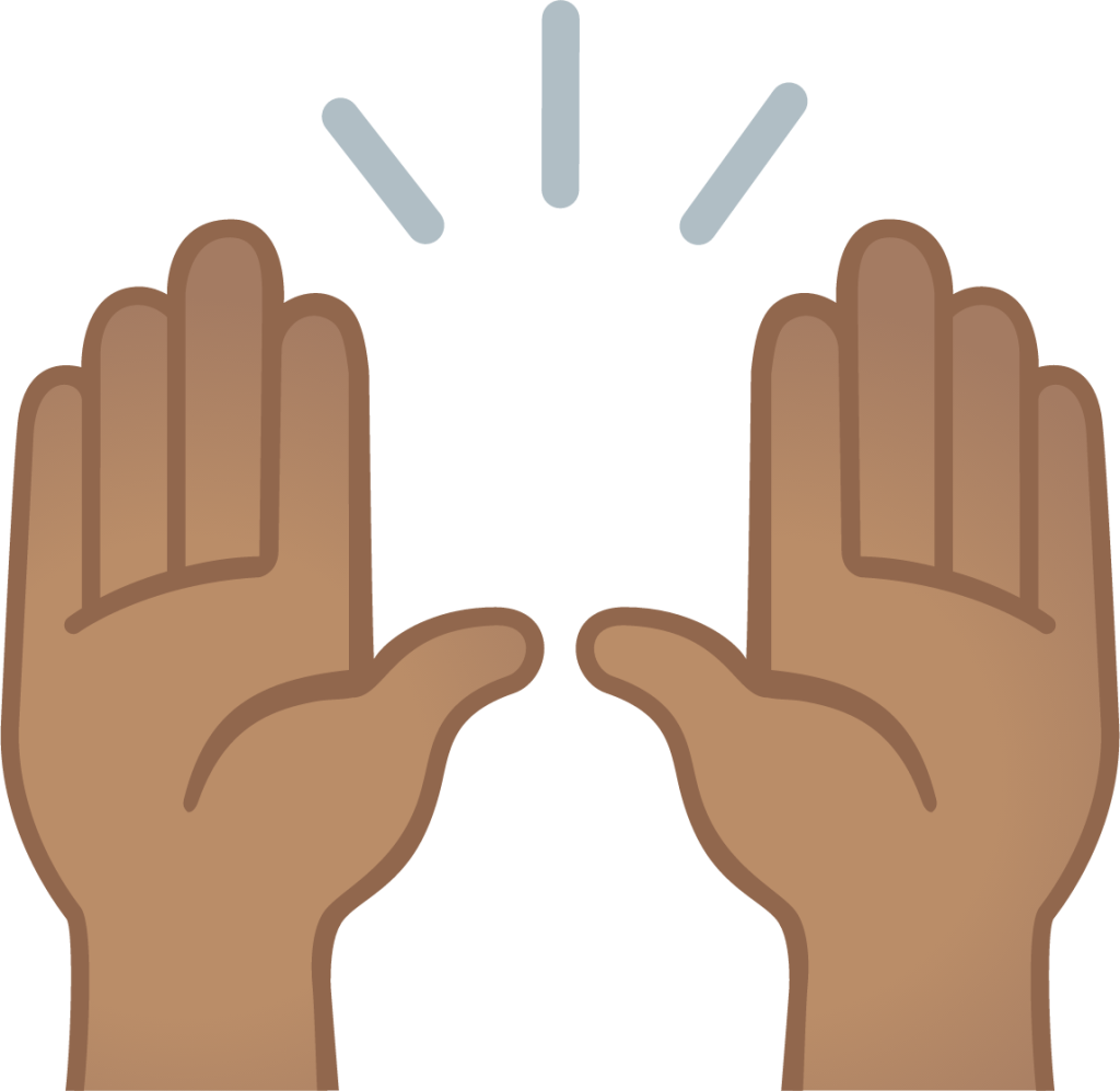 raising hands: medium skin tone emoji