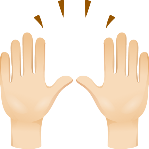 Raising hands skin 1 emoji emoji