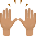 Raising hands skin 3 emoji emoji