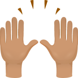 Raising hands skin 3 emoji emoji