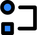 rectangular circular connection icon