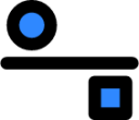 rectangular circular separation icon
