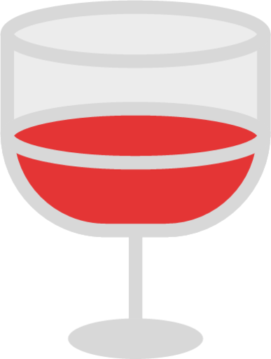 red glass of wine icon