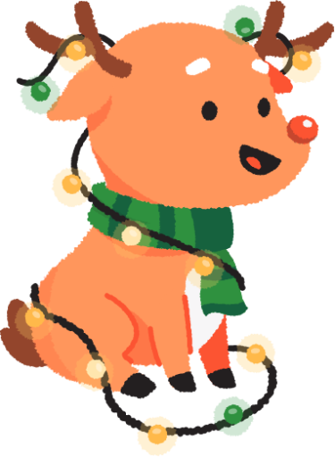 Reindeer animal christmas santa claus illustration