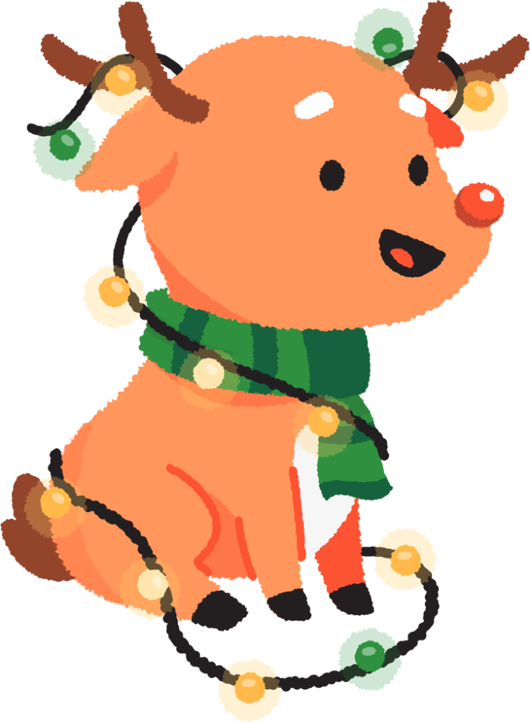 Reindeer animal christmas santa claus illustration