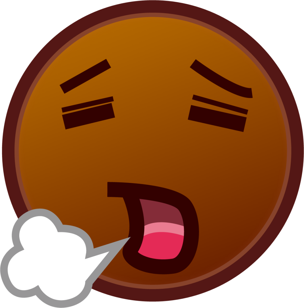 relieved (brown) emoji