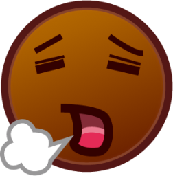 relieved (brown) emoji